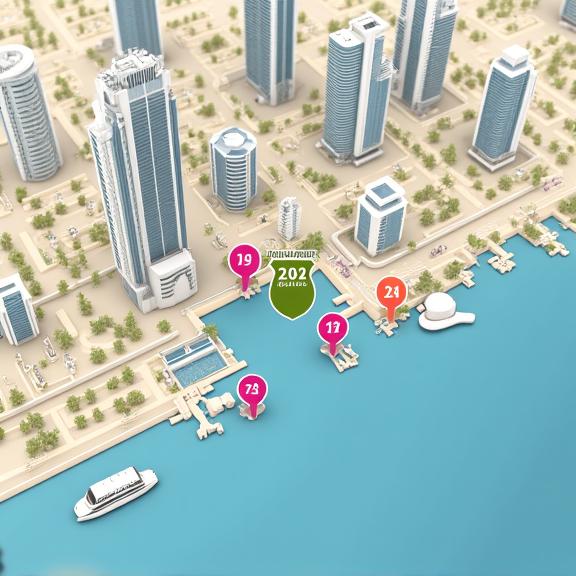 Map showing the location of Dubai Explorer Guide in Dubai Marina