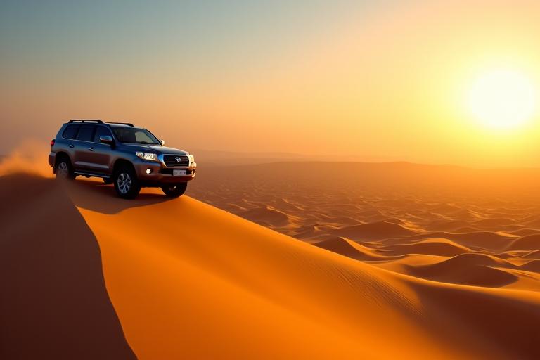 Dune bashing in a 4x4 vehicle in the Dubai desert